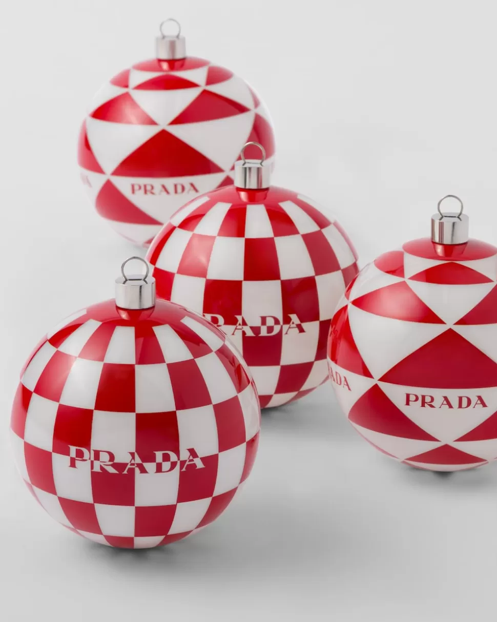 Prada Juego De Adornos Navideños De Cristal^Mujer JUEGOS Y ACCESORIOS PARA EL HOGAR