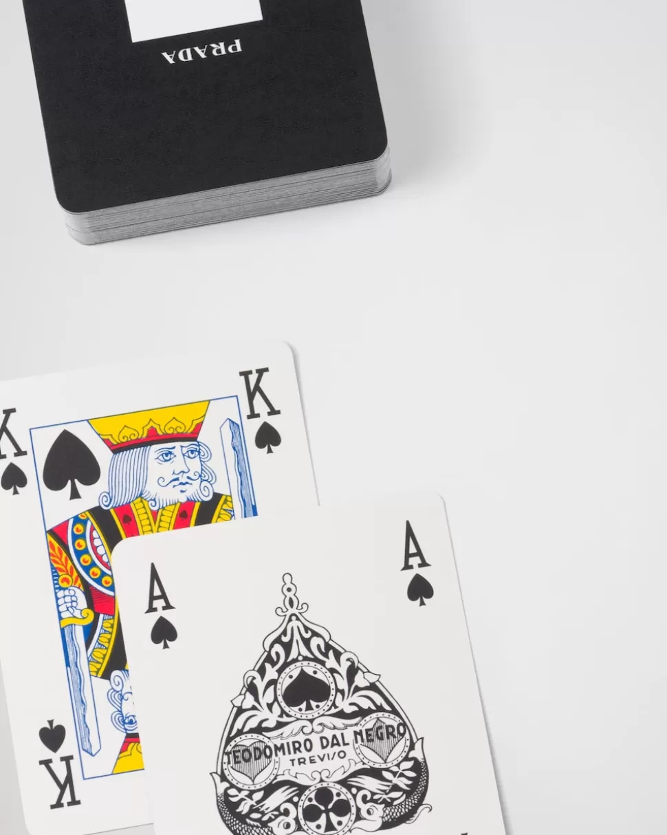 Prada Juego De Cartas En Piel Saffiano^Mujer JUEGOS | JUEGOS Y ACCESORIOS PARA EL HOGAR