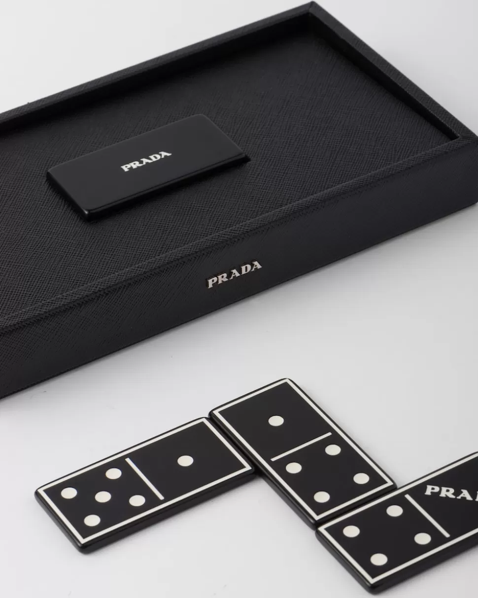 Prada Juego De Dominó En Piel Saffiano^Mujer/Hombre JUEGOS | JUEGOS Y ACCESORIOS PARA EL HOGAR