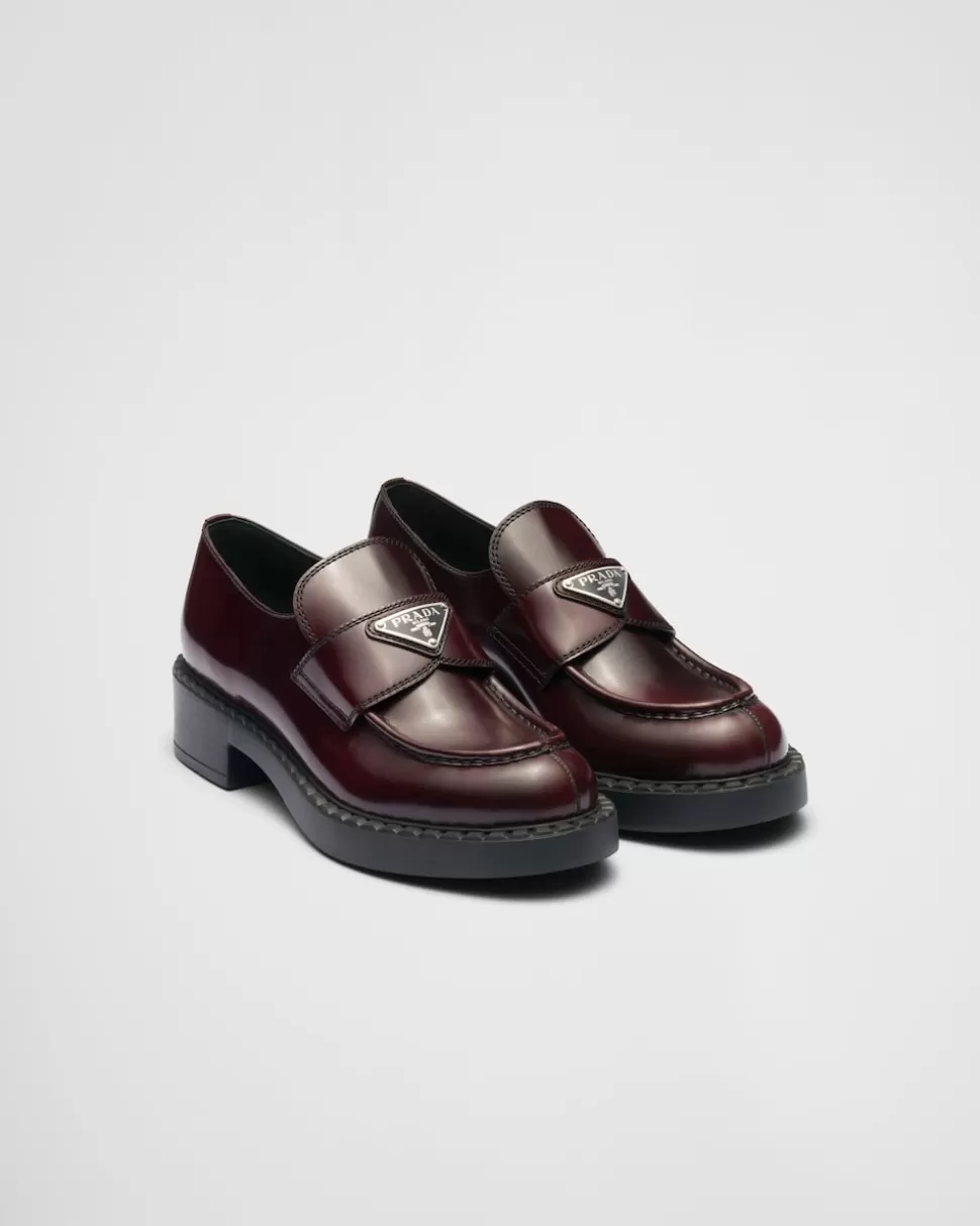 Prada Mocasines Chocolate De Piel Cepillada^Mujer MOCASINES