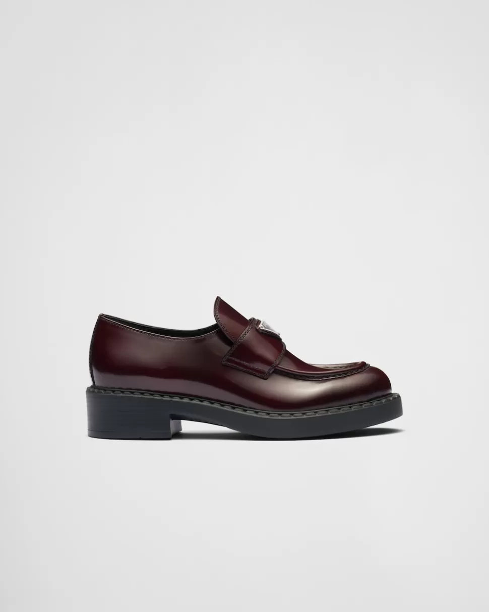 Prada Mocasines Chocolate De Piel Cepillada^Mujer MOCASINES