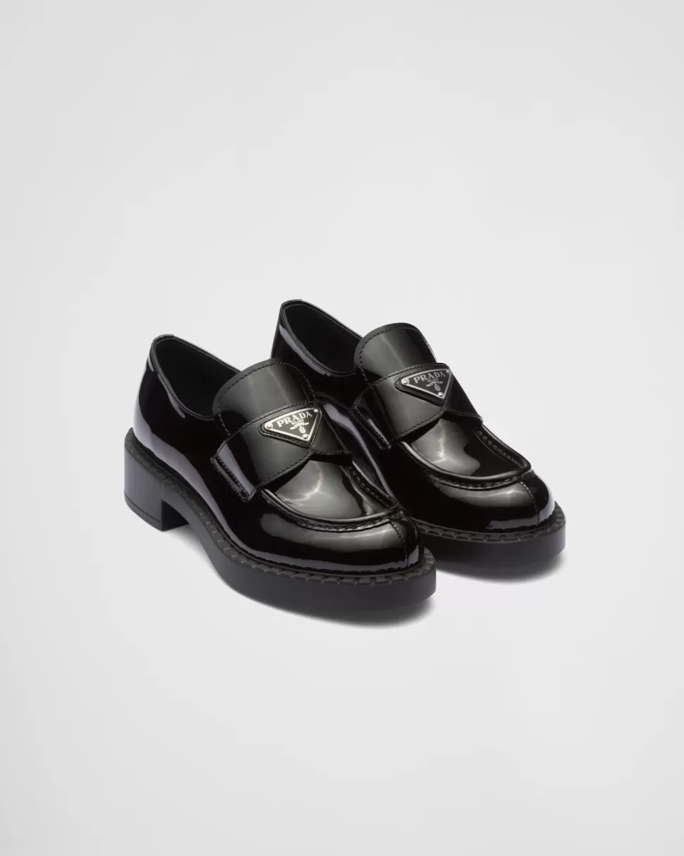 Prada Mocasines De Charol Chocolate^Mujer MOCASINES