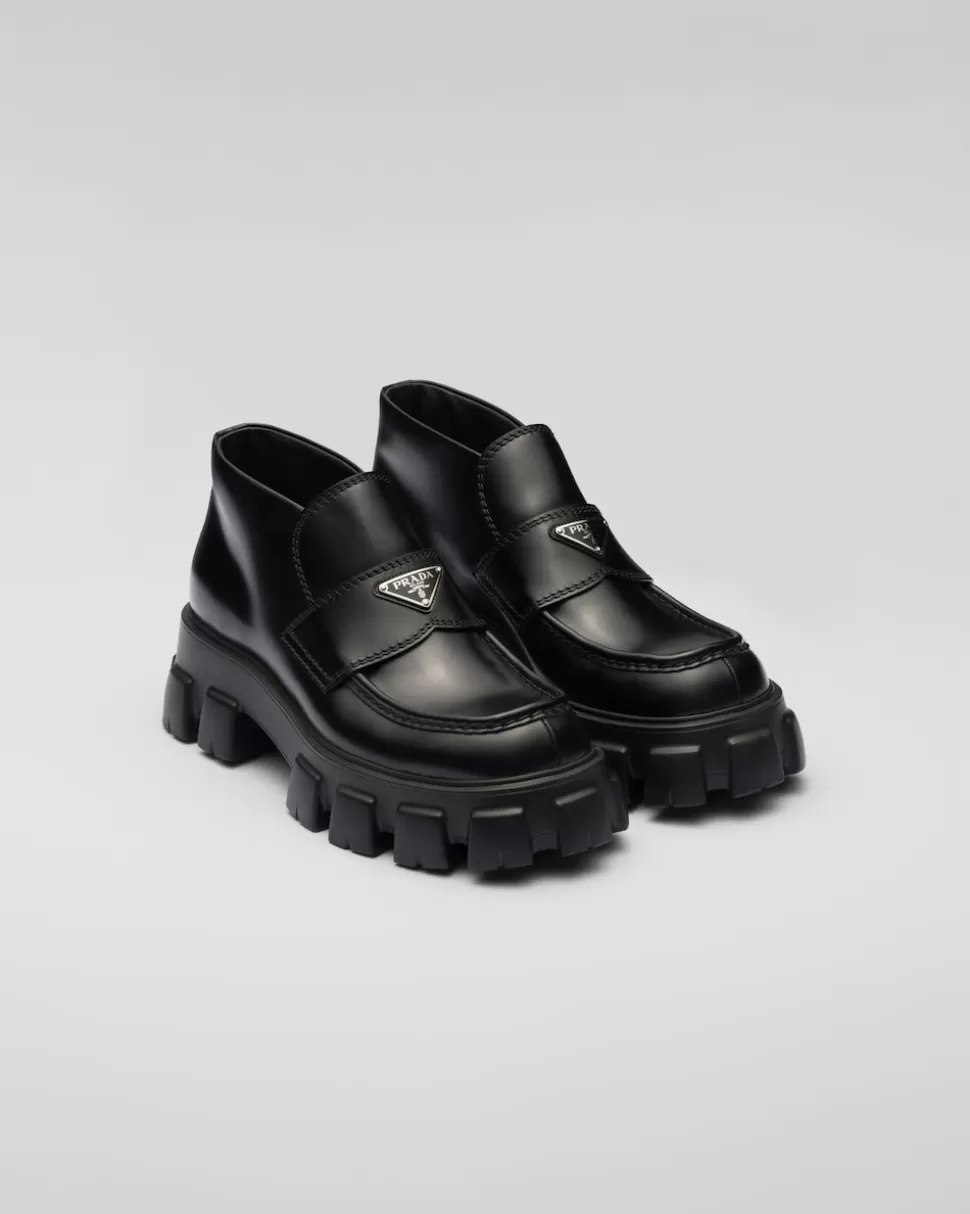 Prada Mocasines Monolith De Charol Con Plataforma^Hombre BOTAS