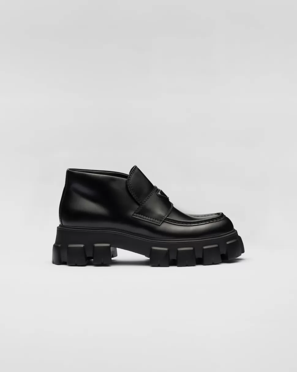 Prada Mocasines Monolith De Charol Con Plataforma^Hombre BOTAS