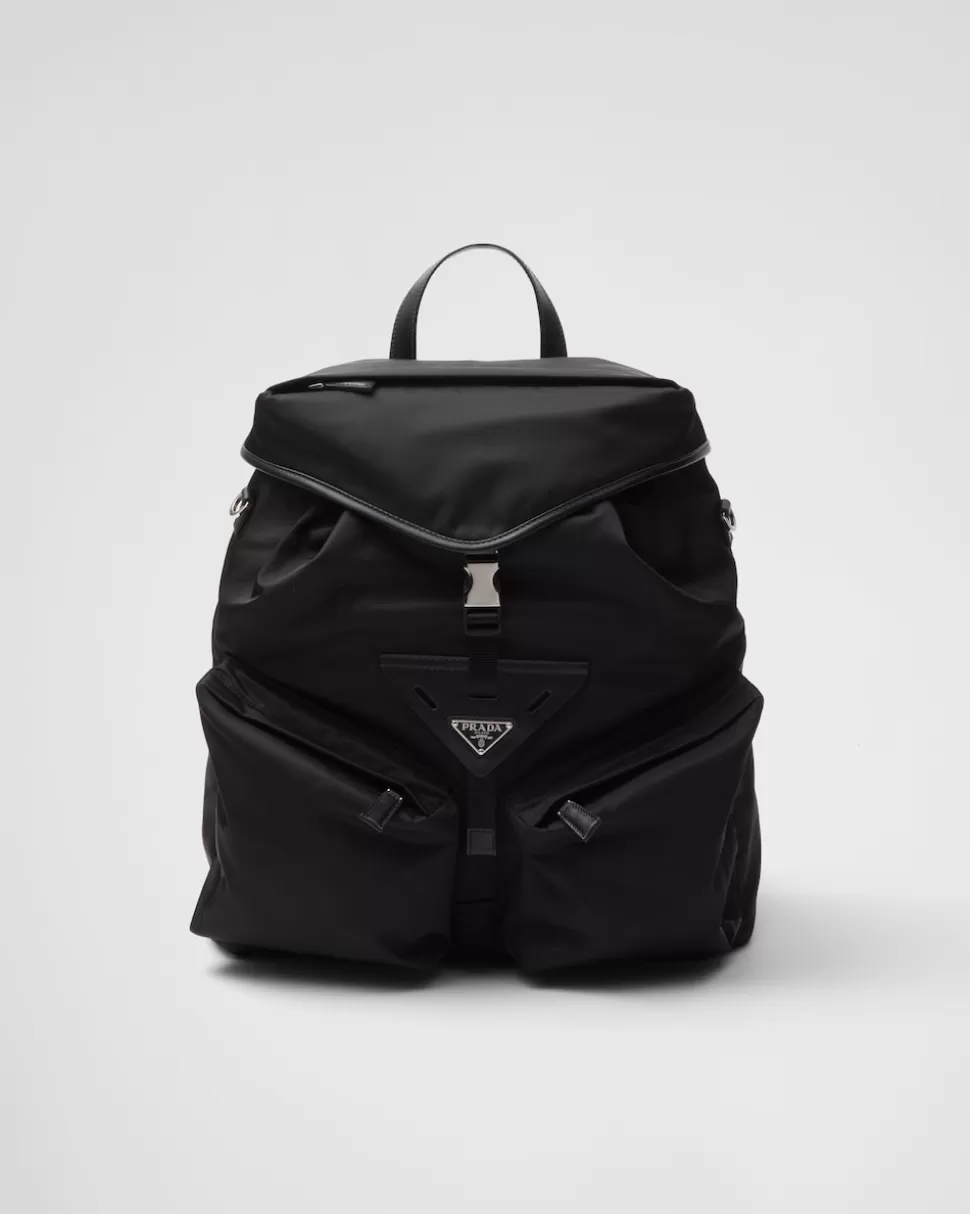 Prada Mochila De Piel Y Re-nylon^Hombre COLECCIÓN MASCULINA | MOCHILAS Y RIÑONERAS