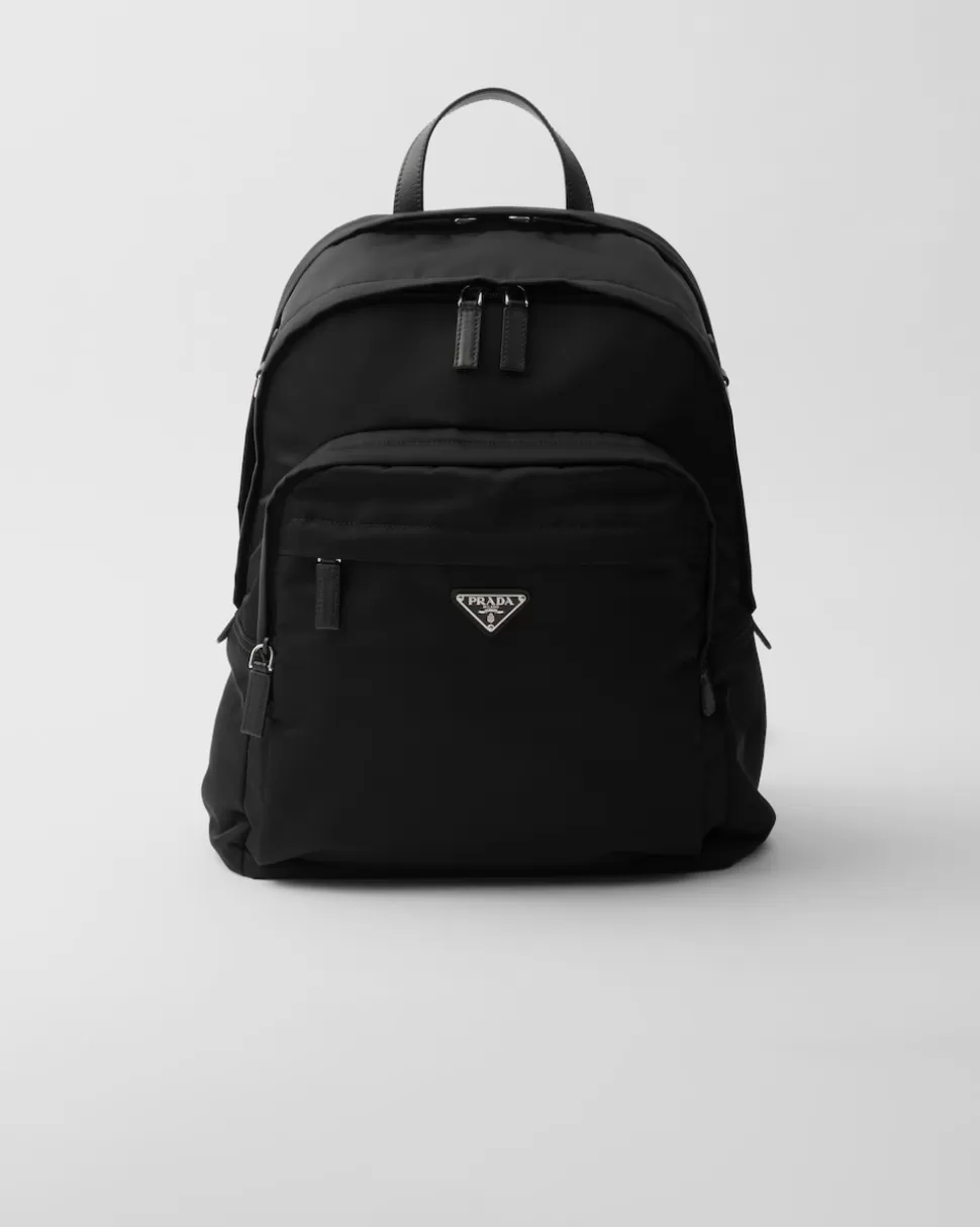 Prada Mochila De Re-nylon Y Piel Saffiano^Mujer/Hombre COLECCIÓN MASCULINA | MOCHILAS Y RIÑONERAS