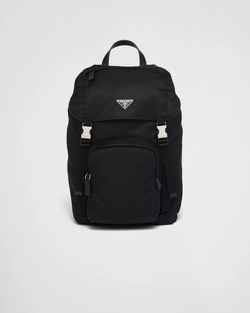 Prada Mochila De Re-nylon Y Piel Saffiano^Mujer/Hombre COLECCIÓN MASCULINA | MOCHILAS Y RIÑONERAS