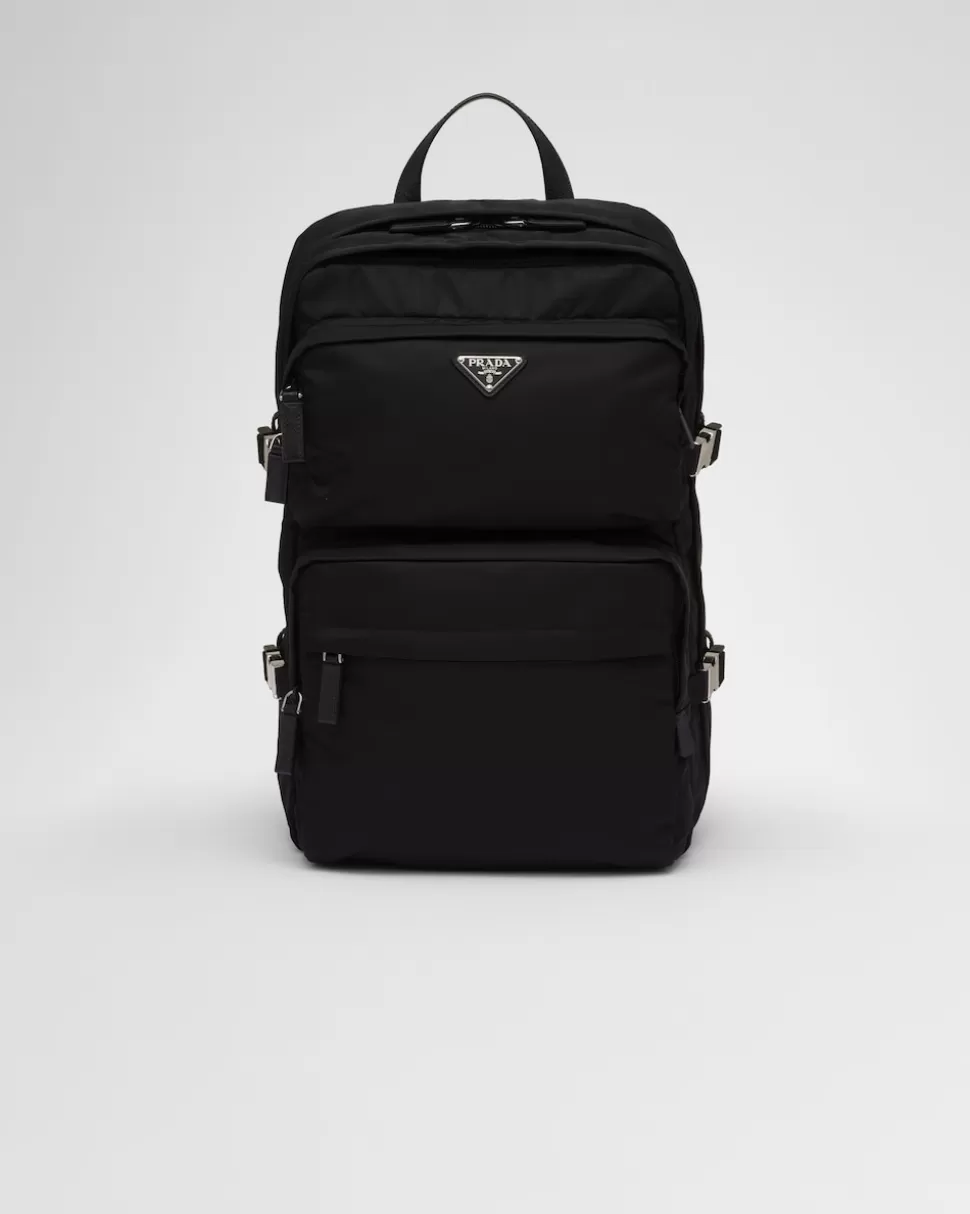 Prada Mochila De Re-nylon Y Piel Saffiano^Mujer/Hombre COLECCIÓN MASCULINA | MOCHILAS Y RIÑONERAS