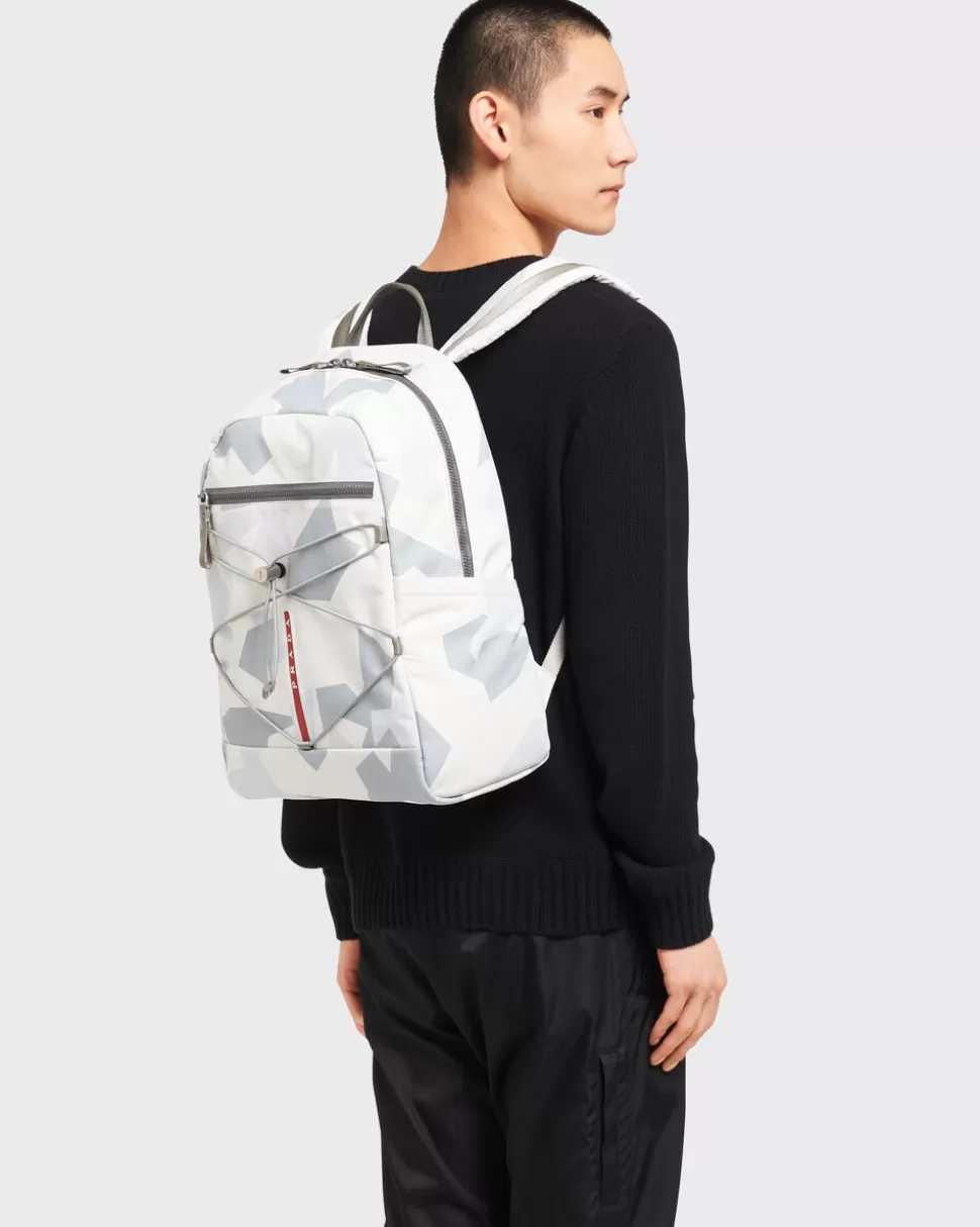 Prada Mochila De Tejido Técnico Estampado^Hombre BOLSOS Y ACCESORIOS