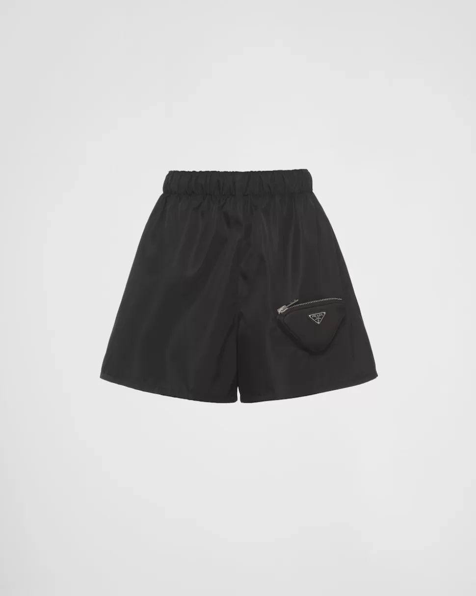 Prada Pantalones Cortos De Re-nylon Con Pouch^ COLECCIÓN FEMENINA