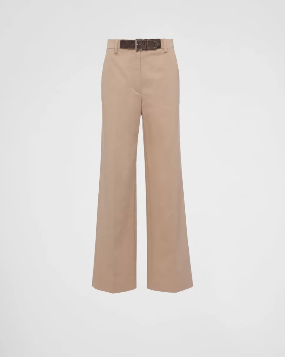 Prada Pantalones De Gabardina^Mujer PANTALONES LARGOS Y CORTOS