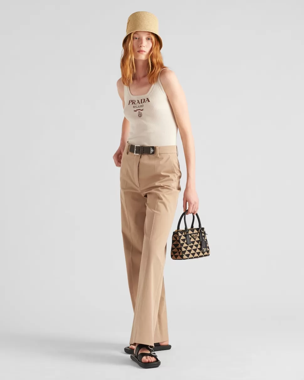 Prada Pantalones De Gabardina^Mujer PANTALONES LARGOS Y CORTOS