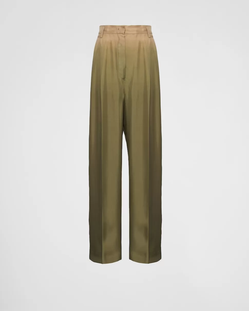 Prada Pantalones De Sarga Con Degradado^Mujer PANTALONES LARGOS Y CORTOS