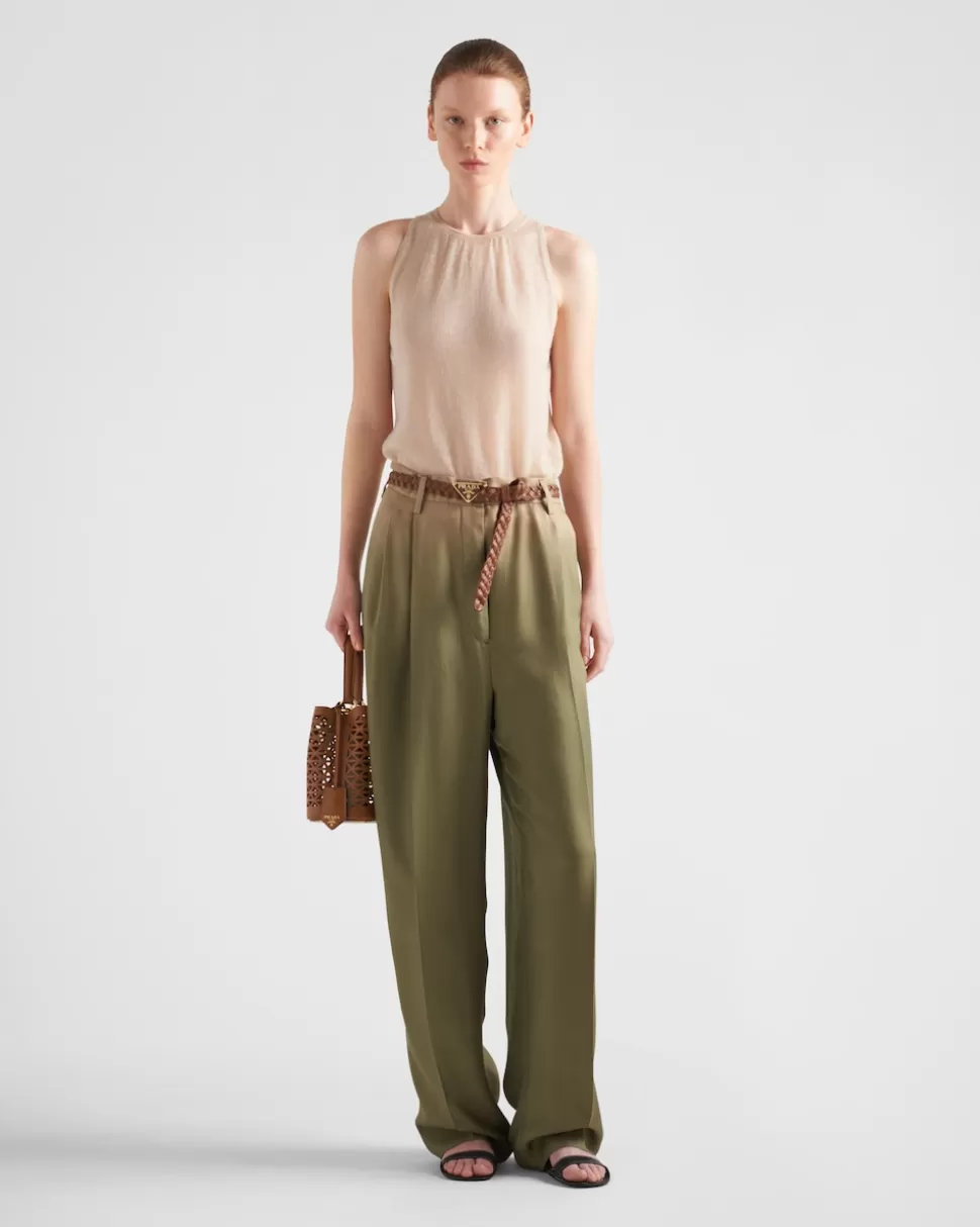 Prada Pantalones De Sarga Con Degradado^Mujer PANTALONES LARGOS Y CORTOS