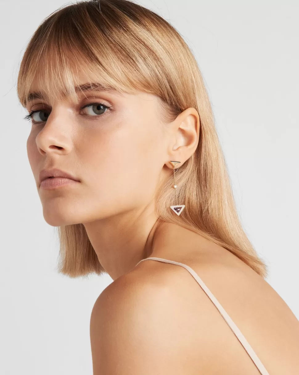 Prada Pendientes Eternal Gold De Oro Y Diamantes^Mujer COLECCIÓN DE JOYERÍA ELEGANTE