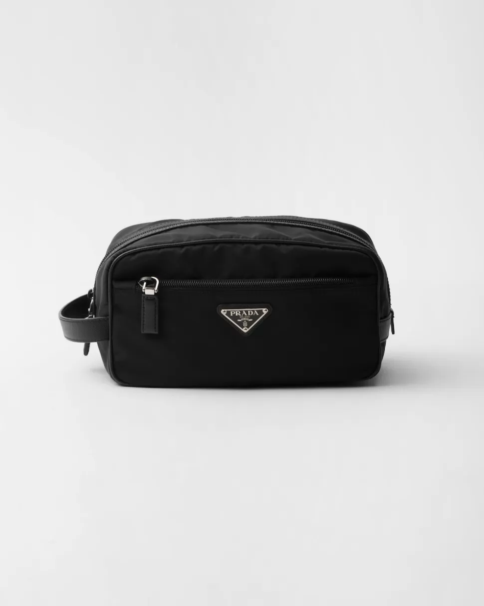 Prada Pouch De Viaje De Re-nylon Y Piel Saffiano^Mujer/Hombre BOLSAS Y ACCESORIOS DE VIAJE | BOLSAS Y ACCESORIOS DE VIAJE