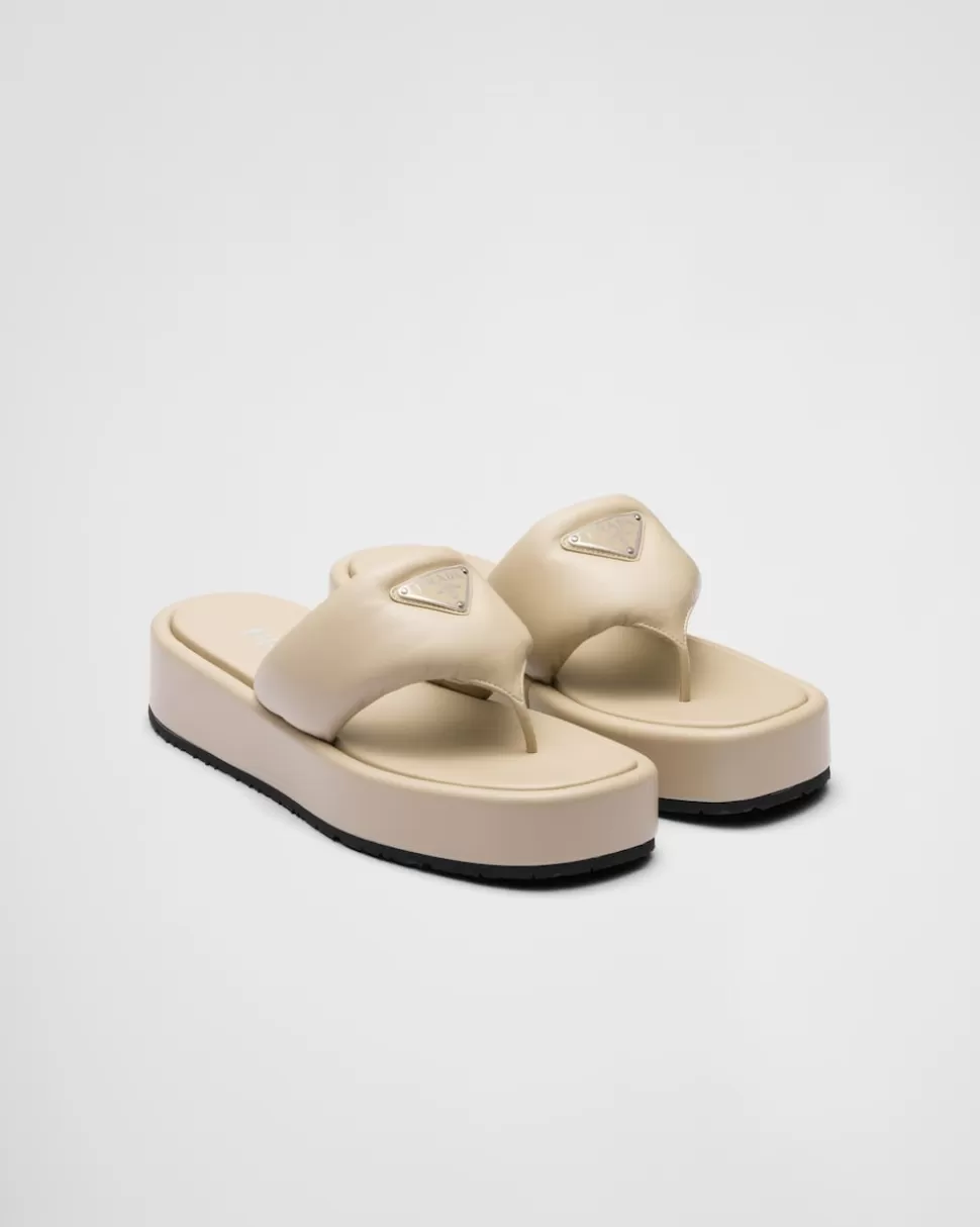 Prada Sandalia De Cuña De Napa Acolchada Soft^Mujer SANDALIAS