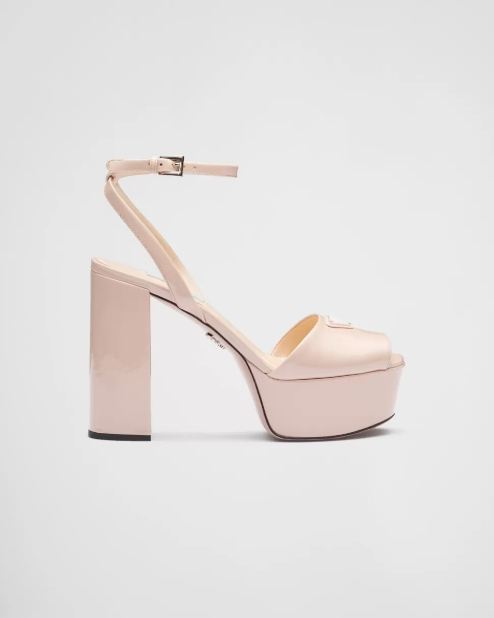 Prada Sandalias De Charol Con Plataforma^Mujer SANDALIAS