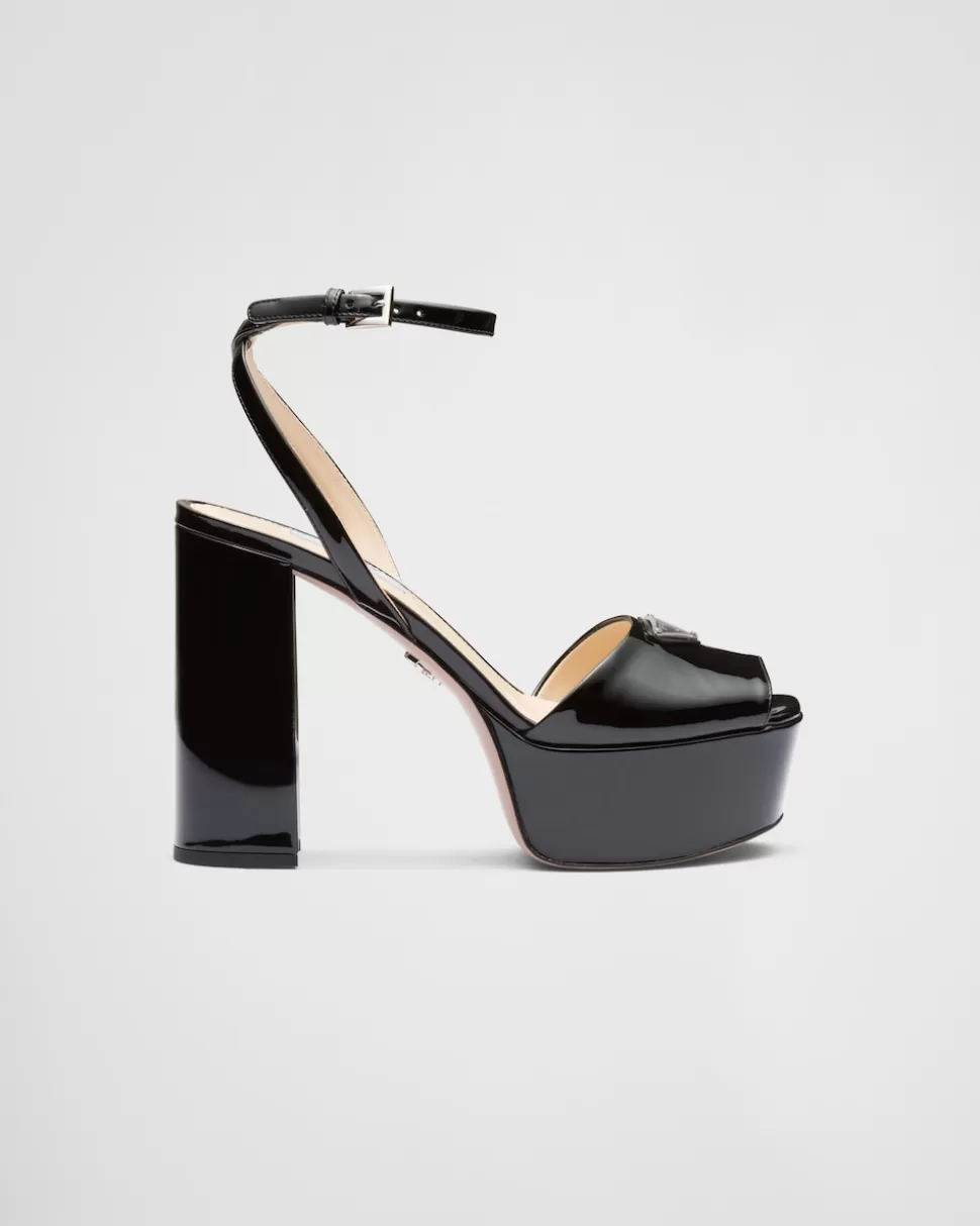 Prada Sandalias De Charol Con Plataforma^Mujer SANDALIAS