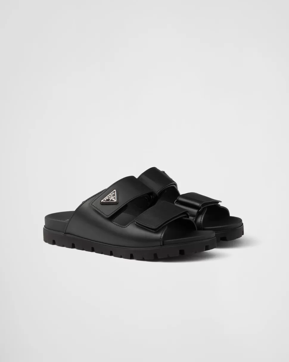 Prada Sandalias De Piel Con Tira^Hombre SANDALIAS