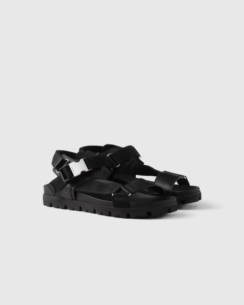 Prada Sandalias Deportivas De Piel Y Re-nylon^Hombre SANDALIAS