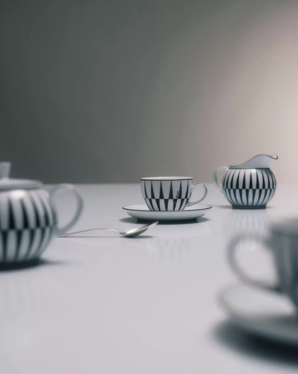 Prada Set De Cuatro Tazas De Café De Porcelana - Stripes^ TÉ Y CAFÉ