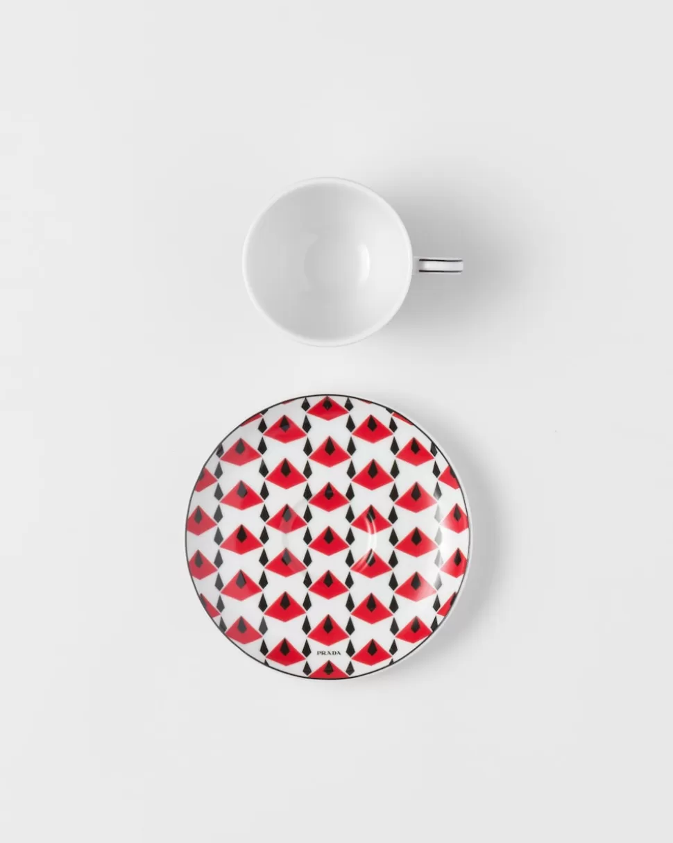Prada Set De Cuatro Tazas De Café De Porcelana - Vienna Red^ TÉ Y CAFÉ