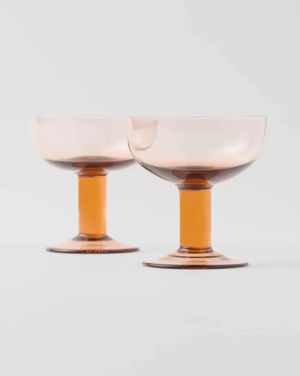 Prada Set De Dos Copas De Champán Pompadour De Cristal - Plinth^ COPAS Y VASOS