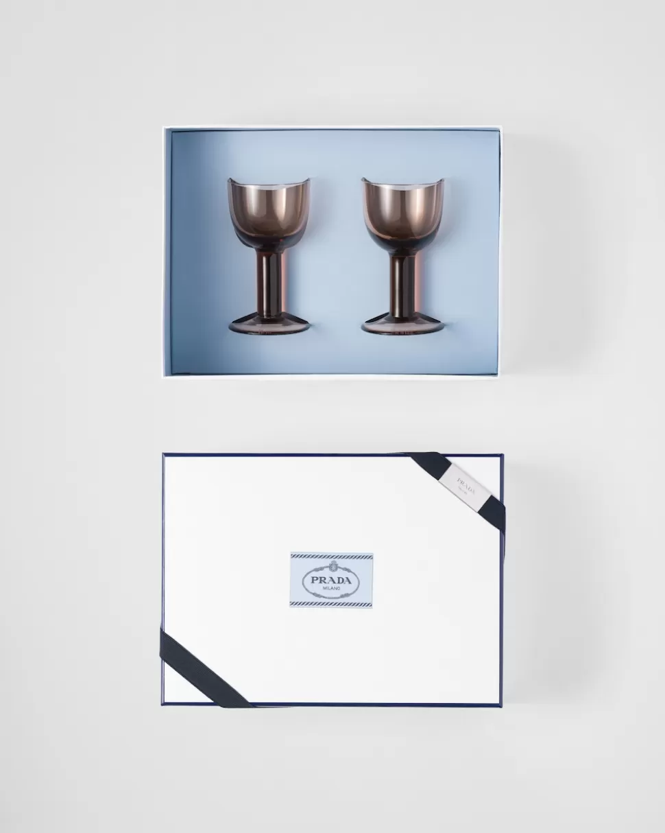 Prada Set De Dos Copas De Vino Blanco De Cristal - Plinth^ COPAS Y VASOS