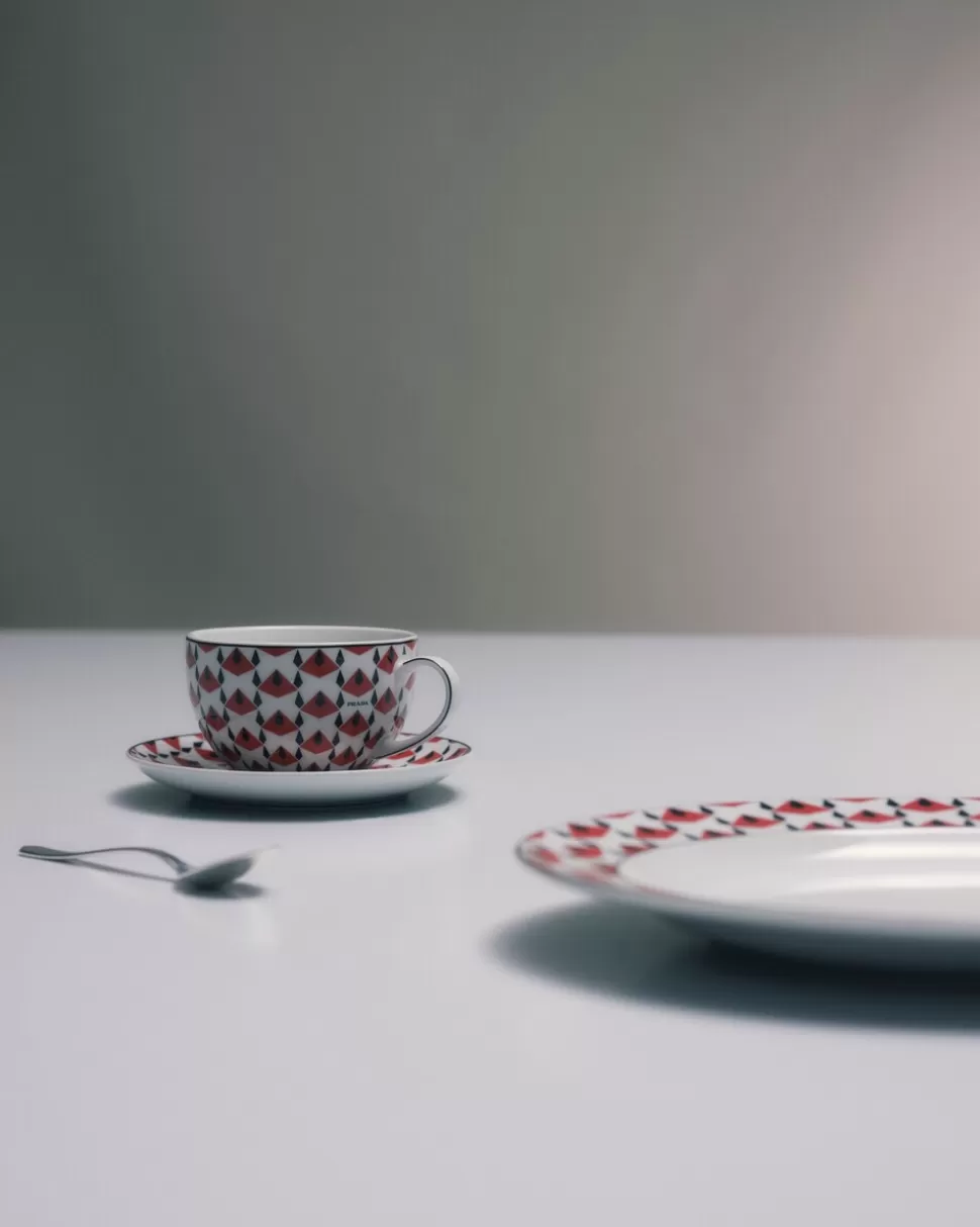 Prada Set De Dos Tazas De Capuchino De Porcelana - Vienna Red^ TÉ Y CAFÉ