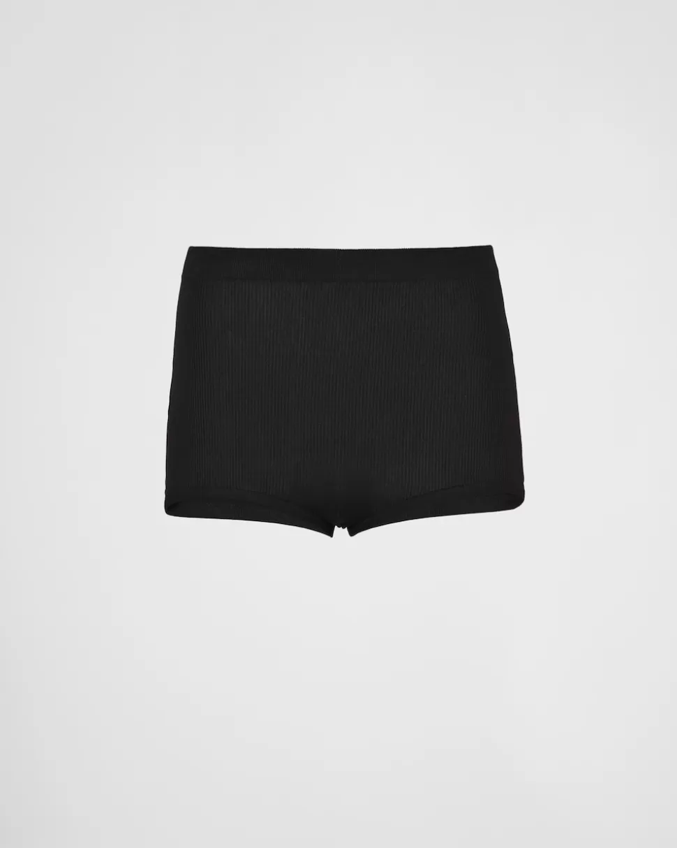 Prada Shorts De Seda^Mujer PANTALONES LARGOS Y CORTOS