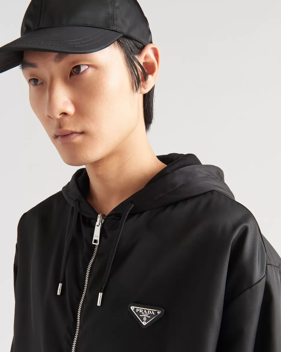 Prada Sudadera Reversible Con Capucha En Felpa De Algodón Y Re-nylon^Hombre ROPA DEPORTIVA Y SUDADERAS