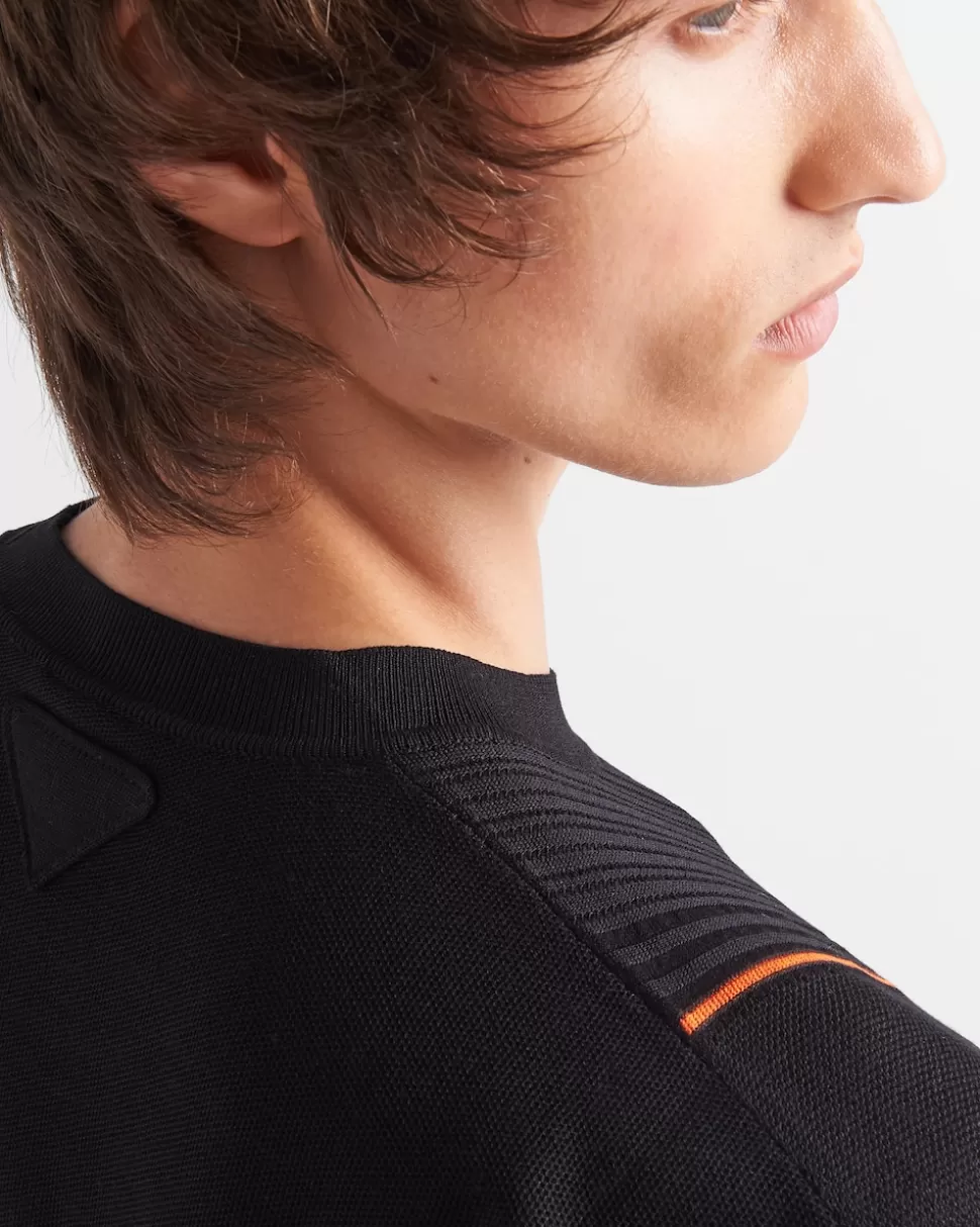 Prada Top De Seda Y Algodón De Manga Corta^Hombre TEJIDOS DE PUNTO