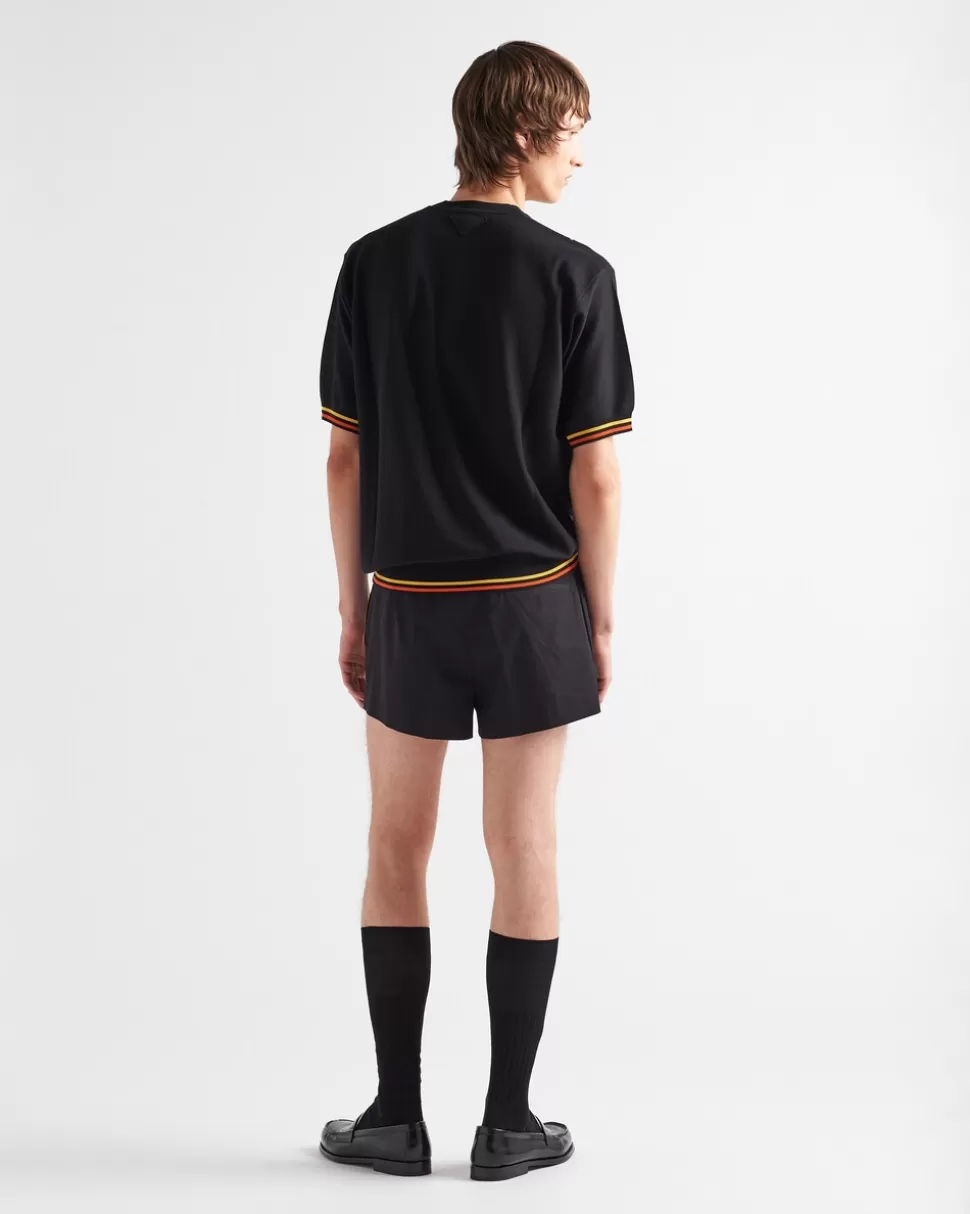 Prada Top De Seda Y Algodón De Manga Corta^Hombre TEJIDOS DE PUNTO