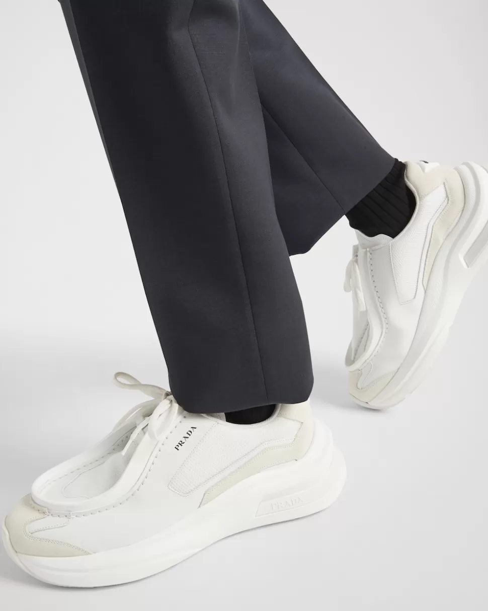 Prada Zapatillas Deportivas Systeme De Piel Cepillada Con Tejido Técnico Y Elementos De Ante^Hombre ZAPATILLAS DEPORTIVAS