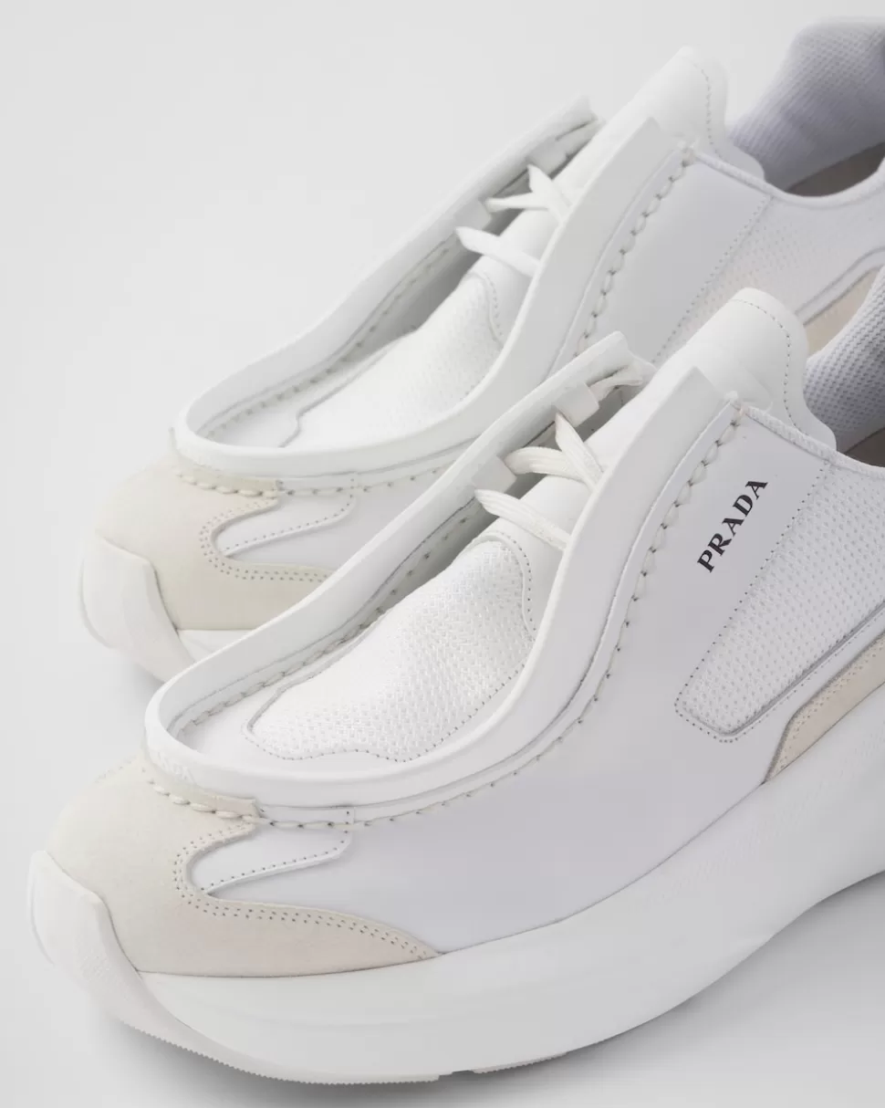 Prada Zapatillas Deportivas Systeme De Piel Cepillada Con Tejido Técnico Y Elementos De Ante^Hombre ZAPATILLAS DEPORTIVAS