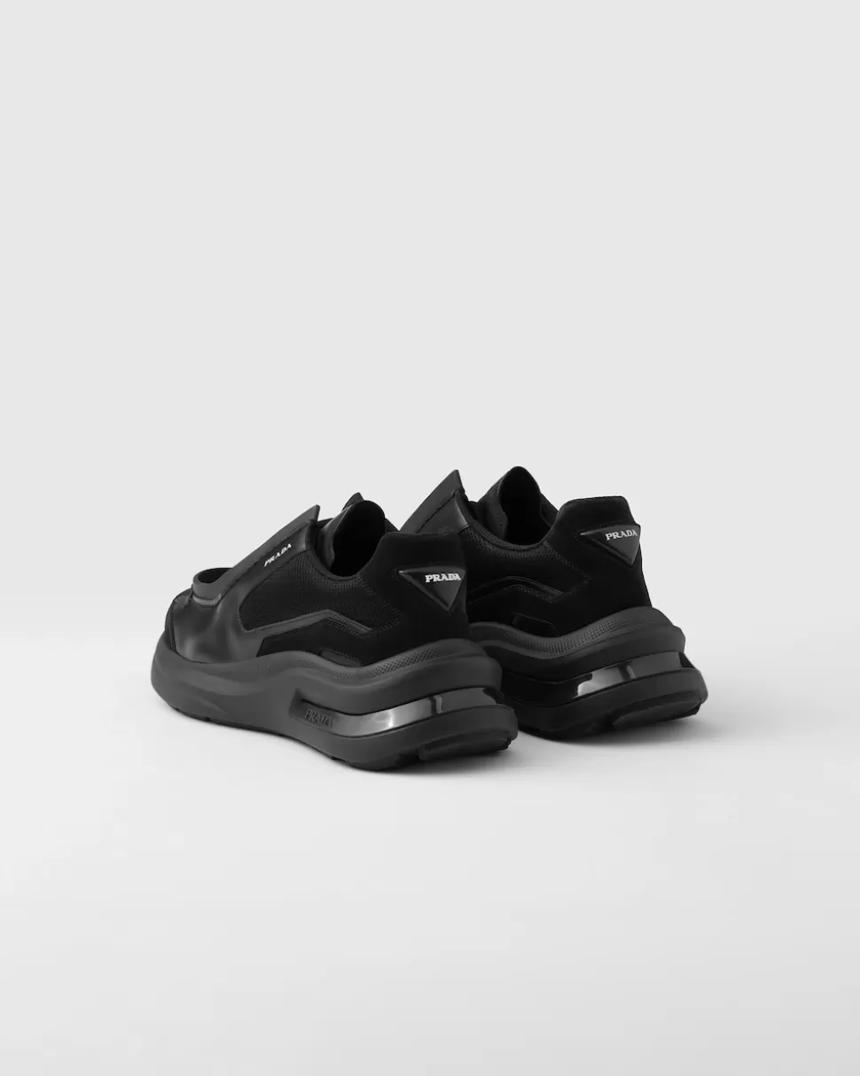 Prada Zapatillas Deportivas Systeme De Piel Cepillada Con Tejido Técnico Y Elementos De Ante^Hombre ZAPATILLAS DEPORTIVAS