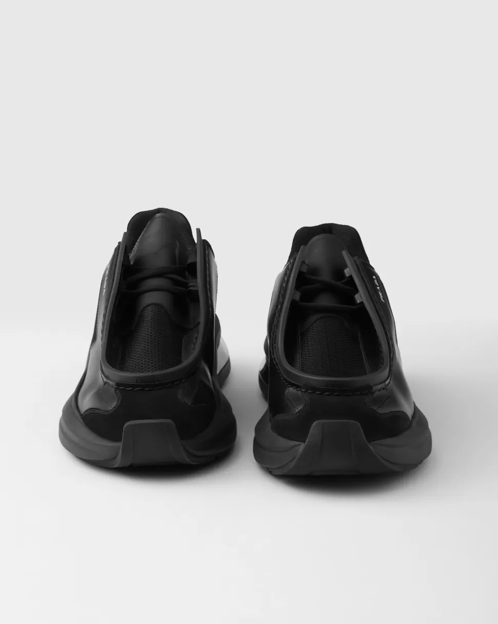 Prada Zapatillas Deportivas Systeme De Piel Cepillada Con Tejido Técnico Y Elementos De Ante^Hombre ZAPATILLAS DEPORTIVAS