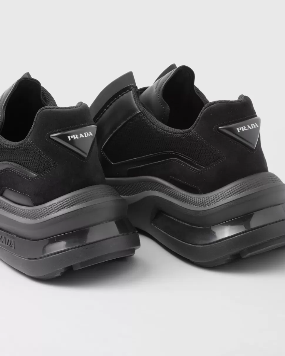 Prada Zapatillas Deportivas Systeme De Piel Cepillada Con Tejido Técnico Y Elementos De Ante^Hombre ZAPATILLAS DEPORTIVAS