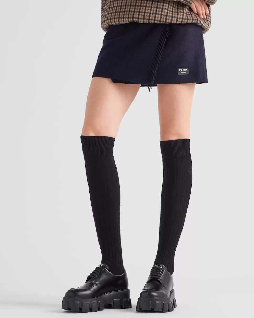 Prada Zapatos De Cordones Monolith De Piel Cepillada^Mujer ZAPATOS CON CORDONES