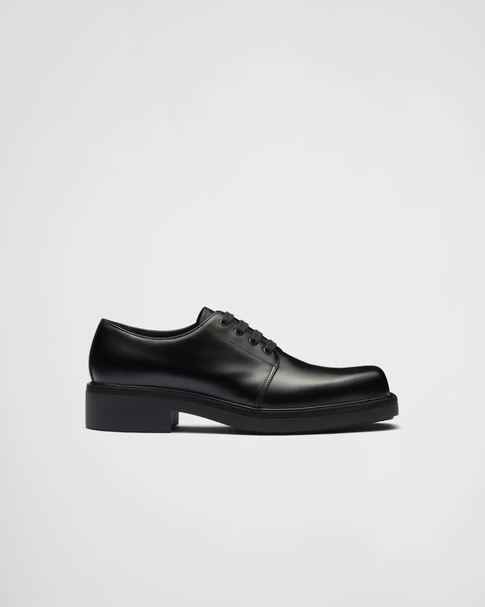 Prada Zapatos Derby De Piel Cepillada^Hombre ZAPATOS CON CORDONES