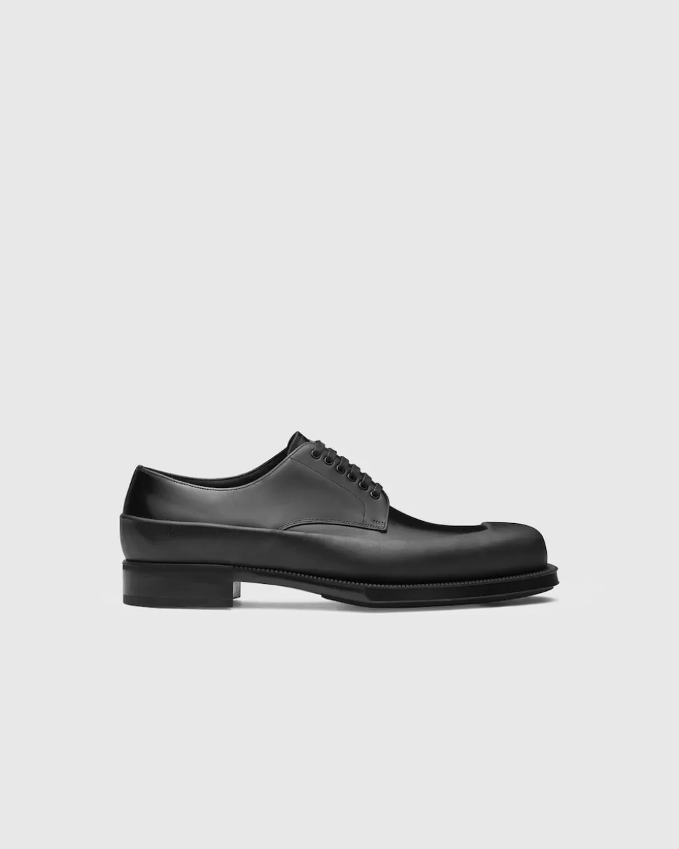 Prada Zapatos Derby De Piel Cepillada^Hombre ZAPATOS CON CORDONES