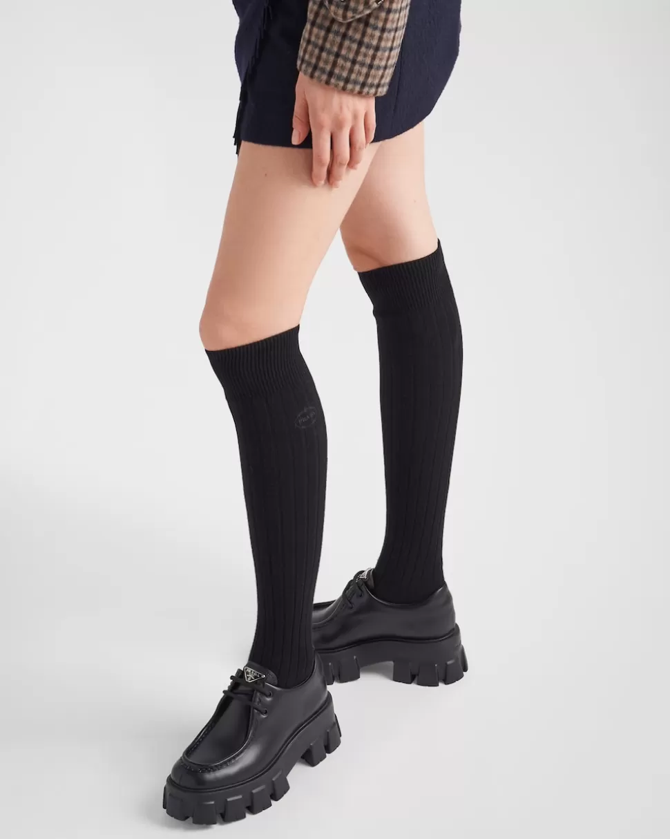 Prada Zapatos Monolith De Piel Cepillada Y Cordones^Mujer ZAPATOS CON CORDONES