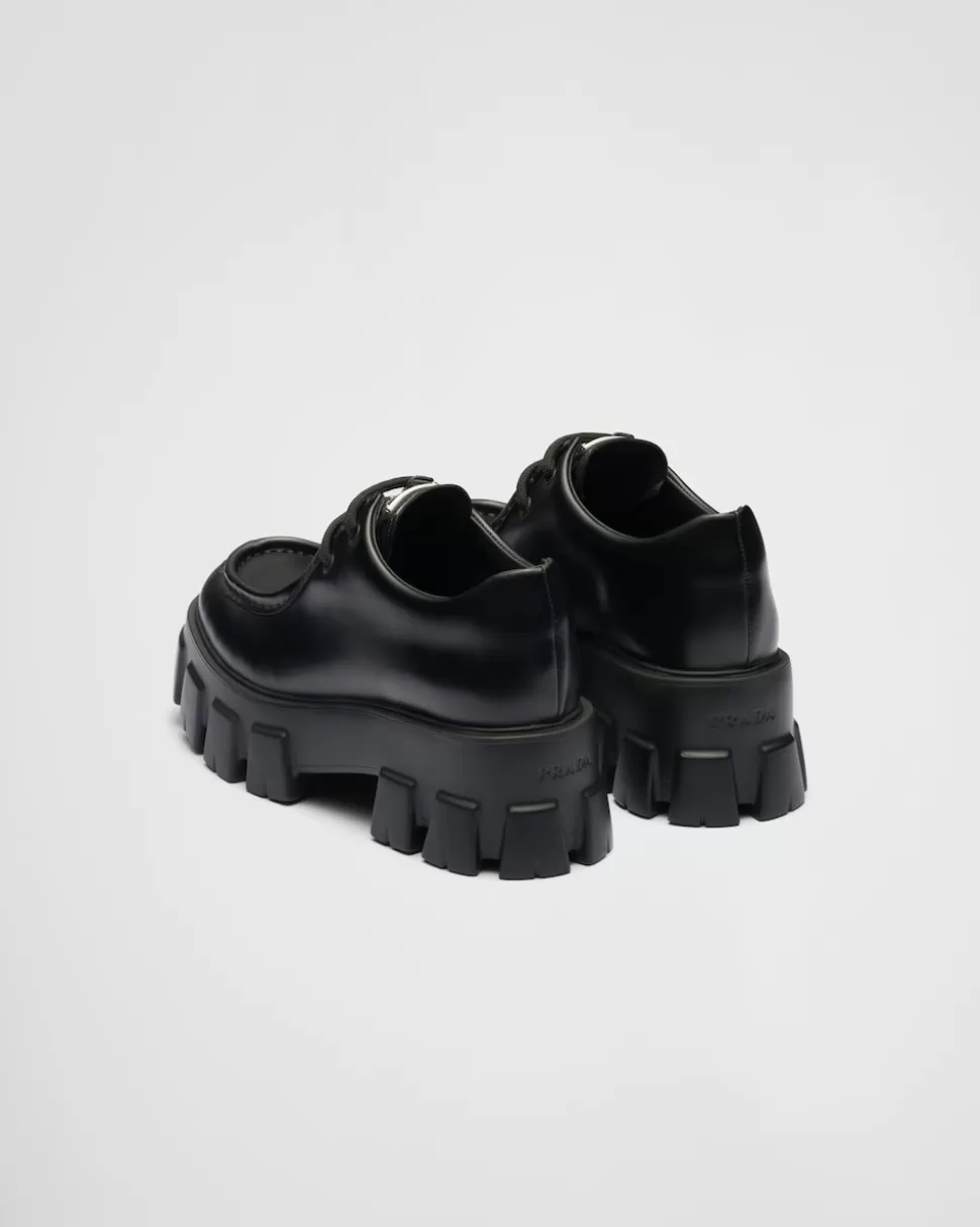 Prada Zapatos Monolith De Piel Cepillada Y Cordones^Mujer ZAPATOS CON CORDONES