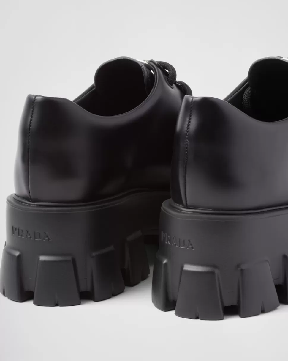 Prada Zapatos Monolith De Piel Cepillada Y Cordones^Mujer ZAPATOS CON CORDONES